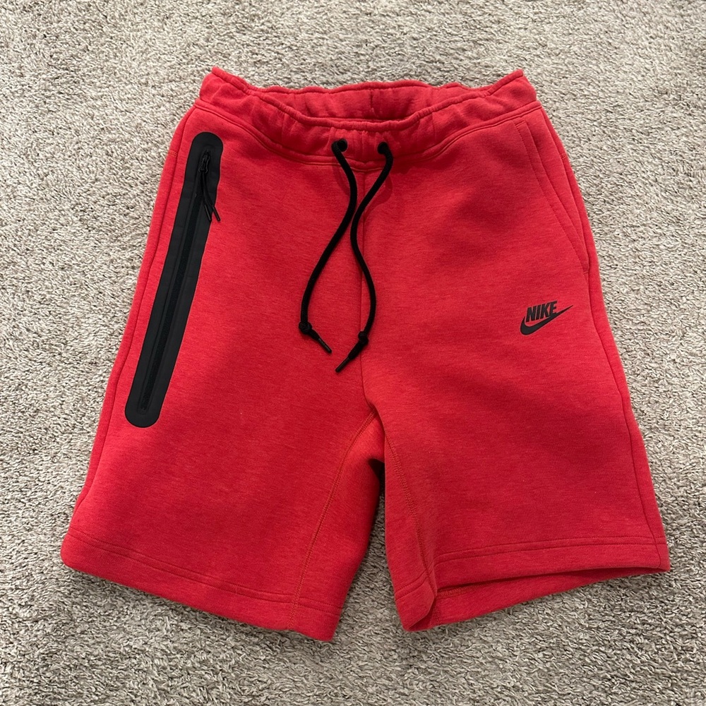 Nike Men's Athletic Red Shorts with Black Accents